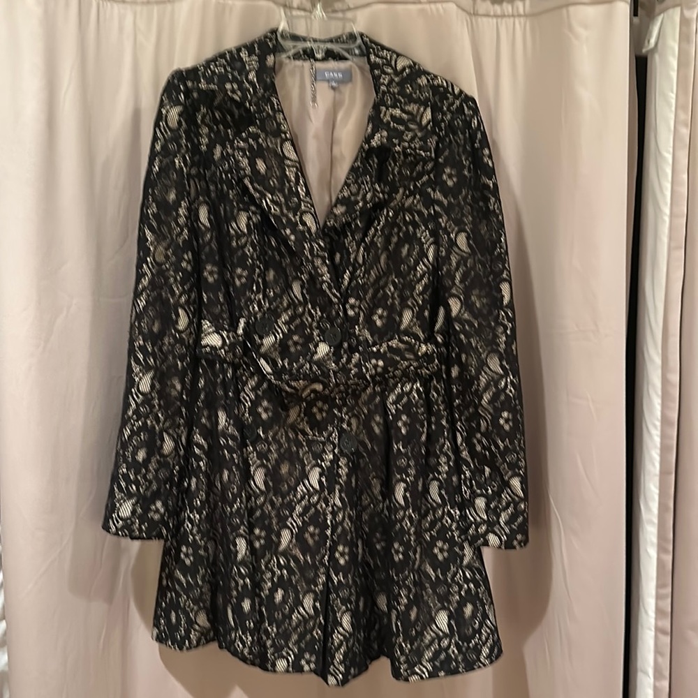 Cass Black Lace Corset Tie and Belted Coat